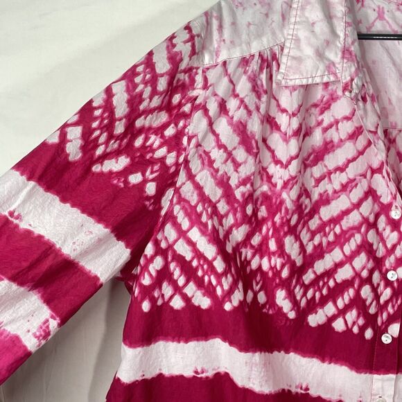 Womens Plus Size Blouse Beachy Pink Tie Dye Boho Summery Sz 4X Hippie Colorful - Picture 6 of 10